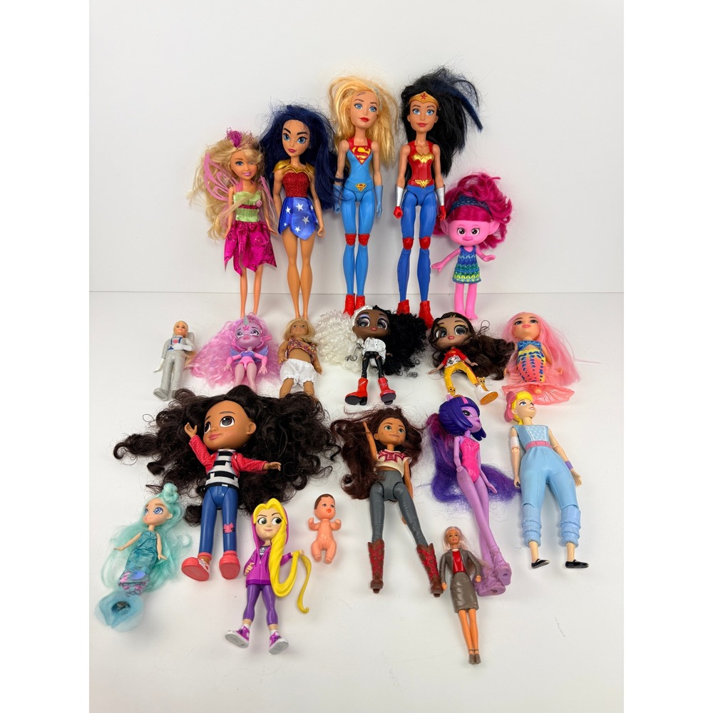 Mixed Doll Lot DC Super Hero Girls Disney Hairdorables Mattel Dolls - BQ
